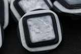 Square Black White Shank Button 36L