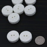 Plastic Button White Texturized Checkered 34L