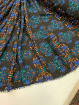 Rayon Challis Paisley Print Black
