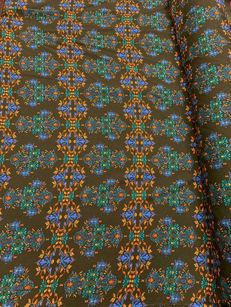 Rayon Challis Paisley Print Black