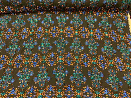 Rayon Challis Paisley Print Black