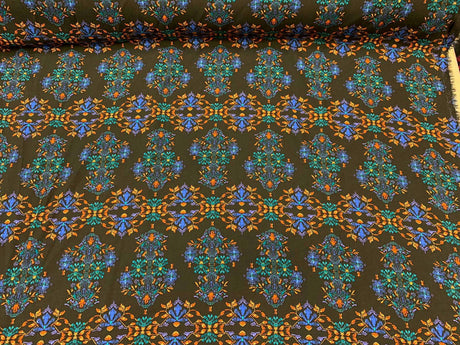 Rayon Challis Paisley Print Black
