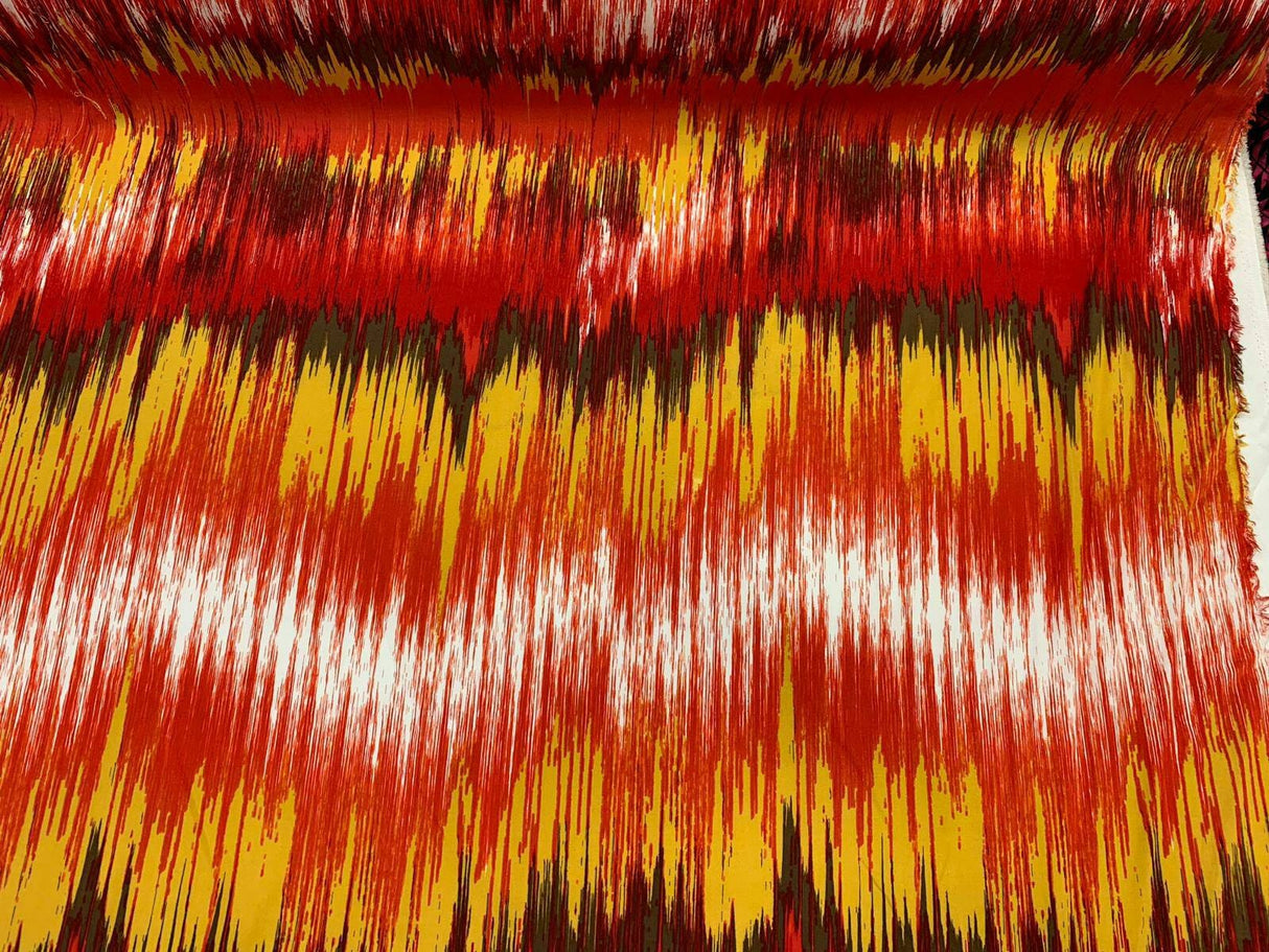 Rayon Challis Abstract Print Multicolor