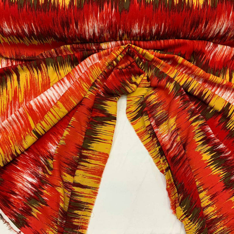 Rayon Challis Abstract Print Multicolor