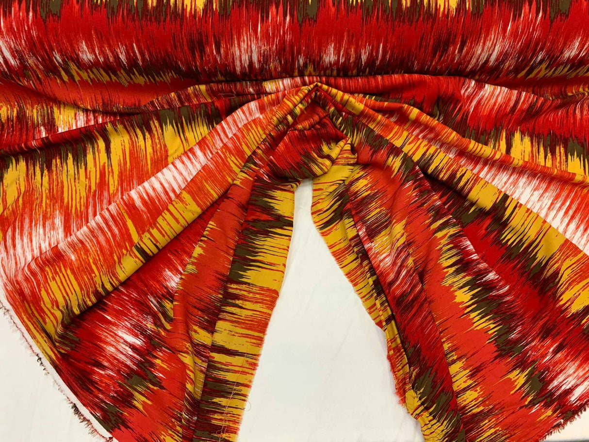 Rayon Challis Abstract Print Multicolor