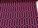 Rayon Challis Geometric Pink and Blue