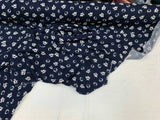 Rayon Challis Owl Print Navy Blue