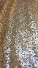Gold Sequin Mesh Stretch Fabric