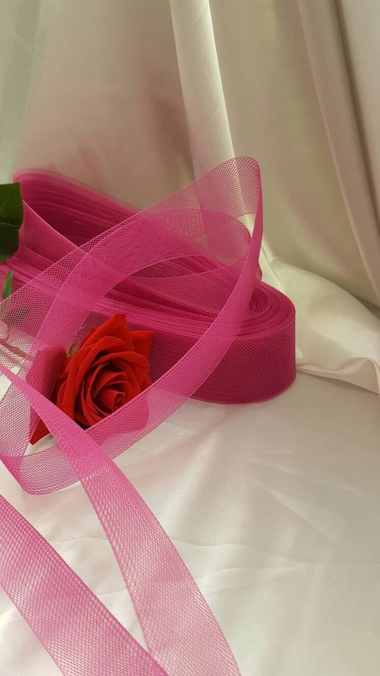 Horsehair Braid Crinoline Trim Hot Pink