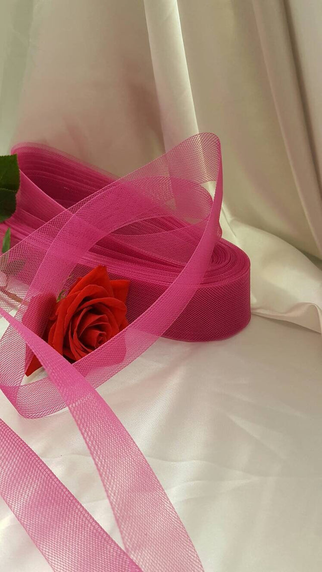 Horsehair Braid Crinoline Trim Hot Pink