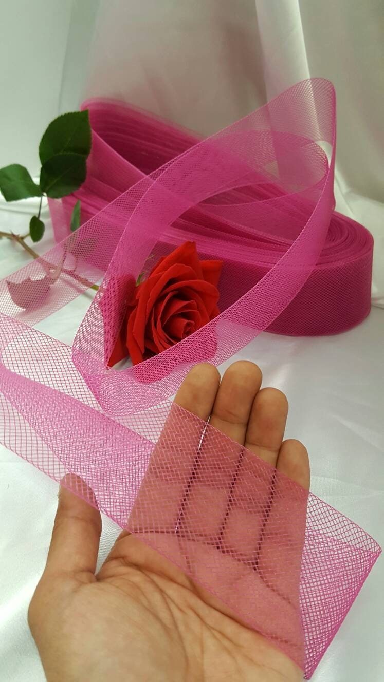 Horsehair Braid Crinoline Trim Hot Pink