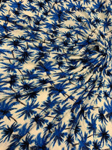 Rayon Challis Tropical Palm Print Blue
