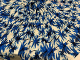 Rayon Challis Tropical Palm Print Blue