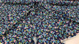Rayon Challis Floral Print Navy Blue Pink