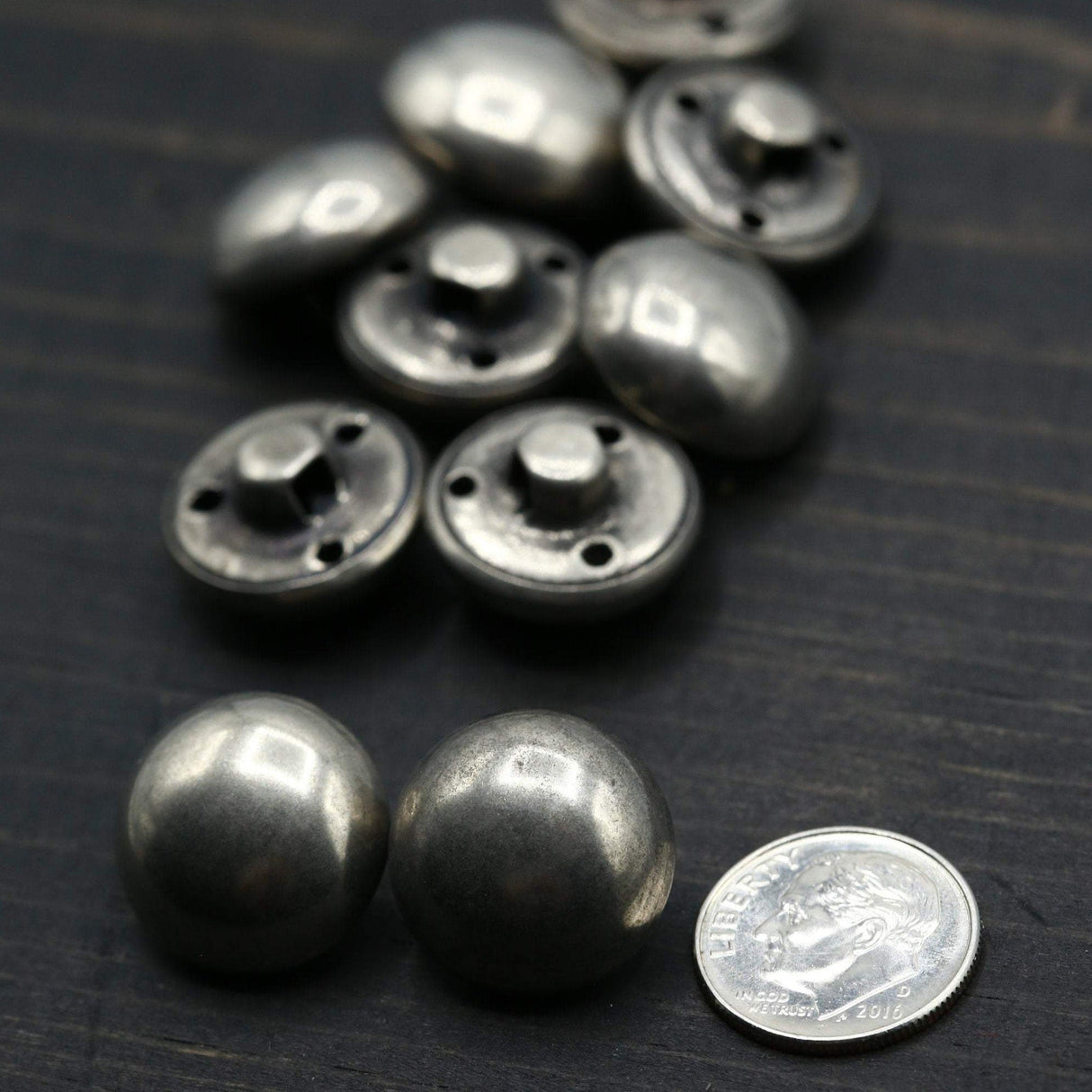 Gunmetal Semi-Sphere Shank Button
