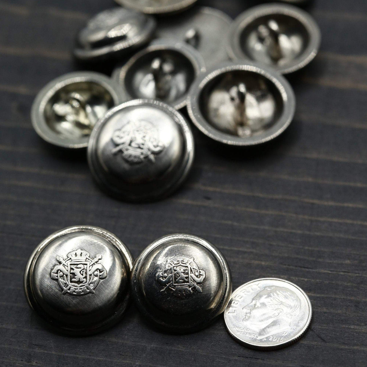 Metal Shank Button Reflective Silver 36L