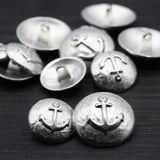 Anchor Shank Button Soft Silver