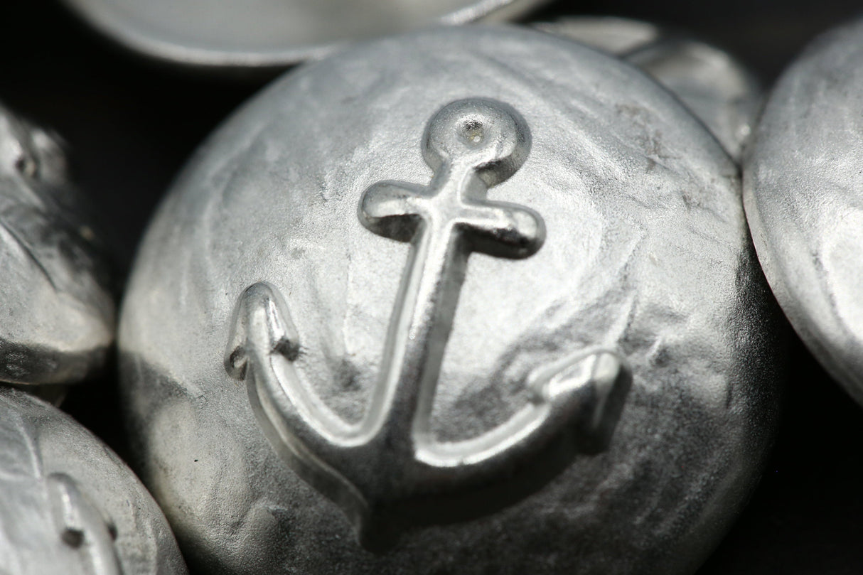 Anchor Shank Button Soft Silver