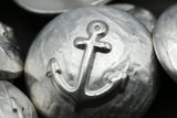 Anchor Shank Button Soft Silver