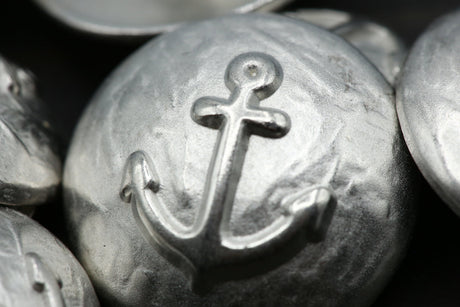 Anchor Shank Button Soft Silver