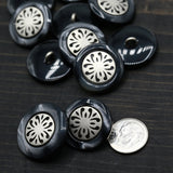 Shank Button Gunmetal Silver Center