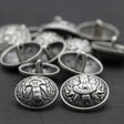 Rocket Ship Metal Button Silver