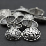 Rocket Ship Metal Button Silver