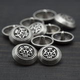 Metal Shank Button Silver Crown 20mm