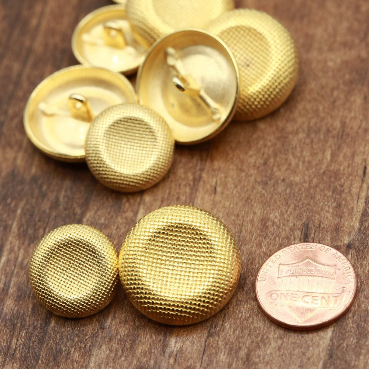 Metal Coat Button Gold Shank 4-Pack