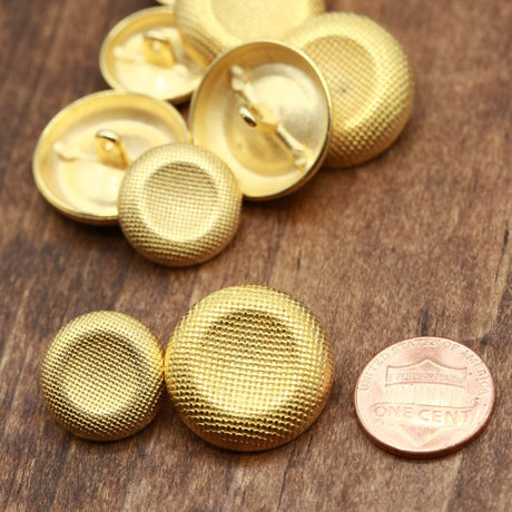 Metal Coat Button Gold Shank 4-Pack