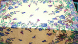 Rayon Challis Floral Butterfly Bird Print