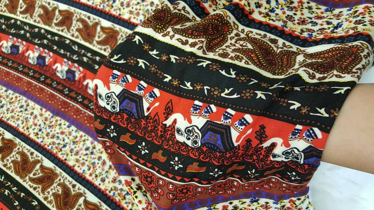Rayon Challis Small Flower Print Multicolor