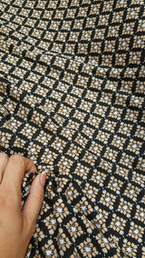 Rayon Challis Tiny Floral Print Black