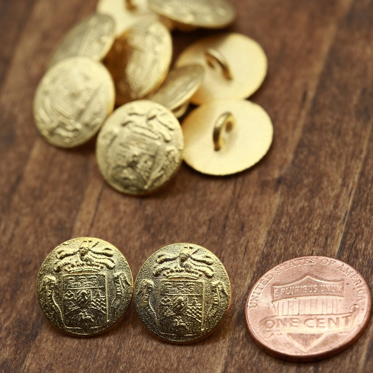Gold Metal Shank Button 24L