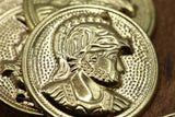 Coin Charm Gold Soldier Head 27mm
