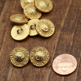 Gold Metal Astrology Button 24L 15mm