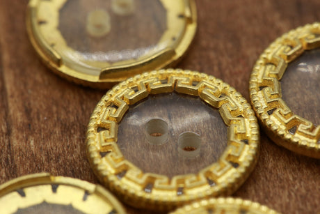 Clear Plastic Button with Gold Framing 30L