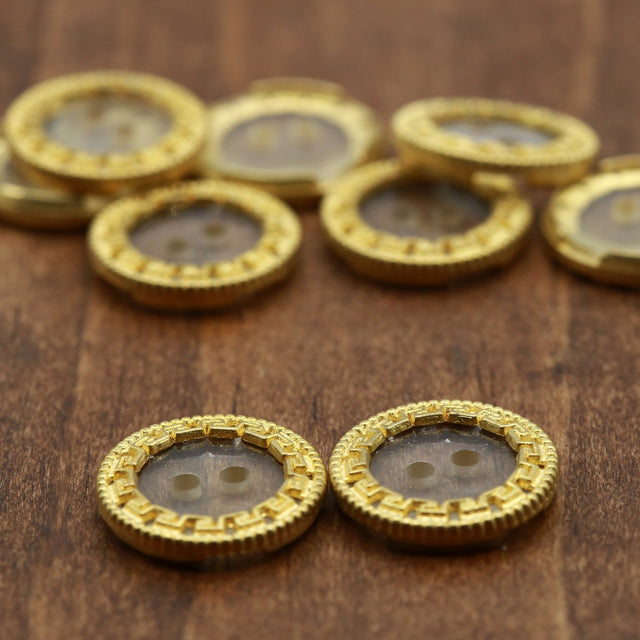 Clear Plastic Button with Gold Framing 30L