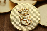 Gold Saluting Lion Crown Shank Button 36L