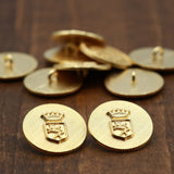 Gold Saluting Lion Crown Shank Button 36L