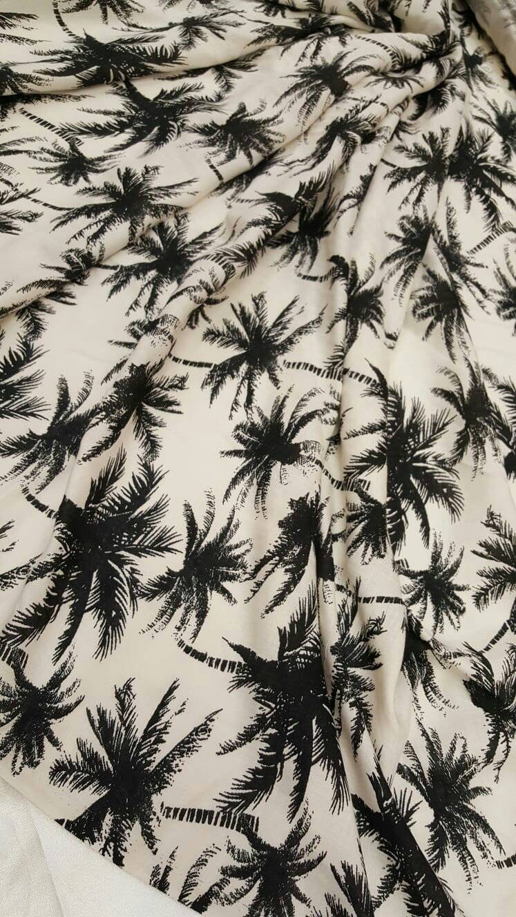 Rayon Challis Palm Print