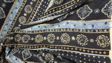 Rayon Crêpe Blue Paisley Fabric