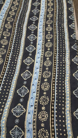 Rayon Crêpe Blue Paisley Fabric