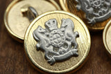 Shank Button Standing Horses Crest Ribbon