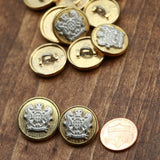 Shank Button Standing Horses Crest Ribbon