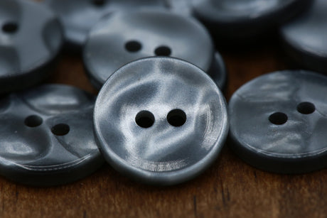Plastic Button 22L Gray Shiny Finish