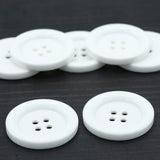 Oversized White Plastic Button 60L