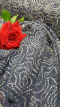 Rhinestone Mesh Lace Navy Blue Multicolor Iridescent