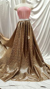 Brocade Paisley Satin Gold Beige