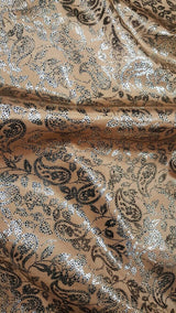 Brocade Paisley Satin Gold Beige